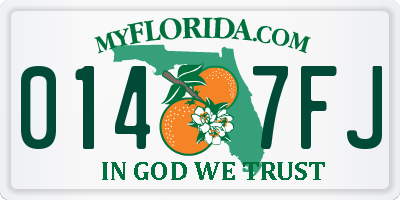 FL license plate 0147FJ