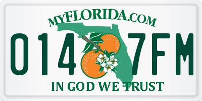 FL license plate 0147FM