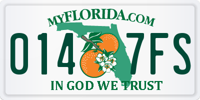 FL license plate 0147FS