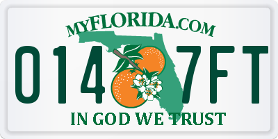 FL license plate 0147FT