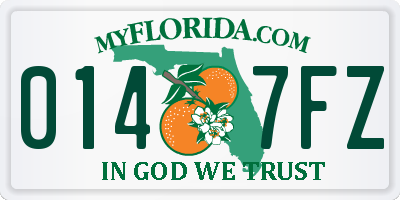 FL license plate 0147FZ