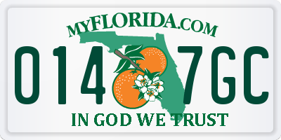 FL license plate 0147GC
