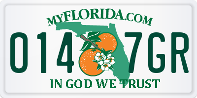 FL license plate 0147GR
