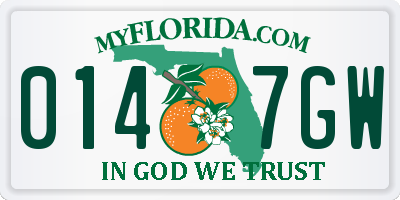 FL license plate 0147GW