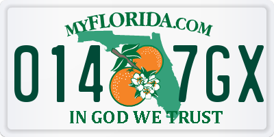 FL license plate 0147GX
