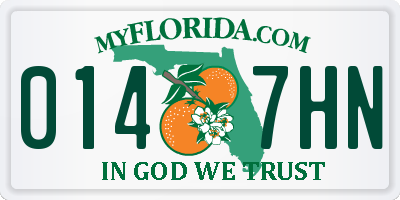FL license plate 0147HN