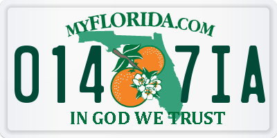 FL license plate 0147IA