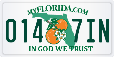 FL license plate 0147IN