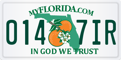 FL license plate 0147IR