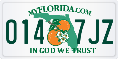 FL license plate 0147JZ