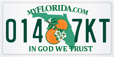 FL license plate 0147KT