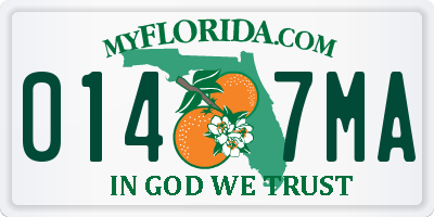FL license plate 0147MA