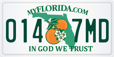 FL license plate 0147MD