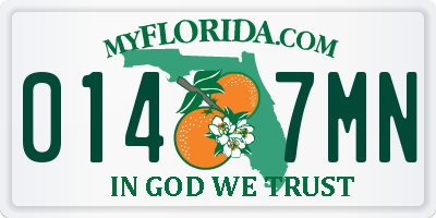 FL license plate 0147MN