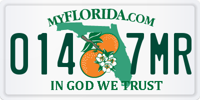 FL license plate 0147MR