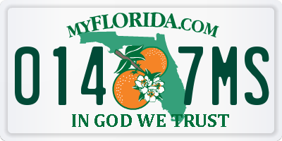 FL license plate 0147MS