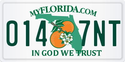 FL license plate 0147NT