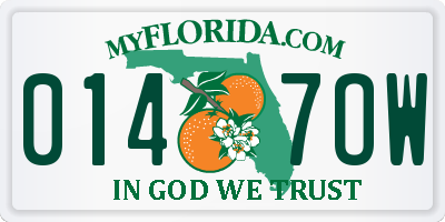 FL license plate 0147OW