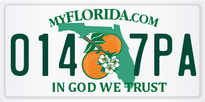 FL license plate 0147PA