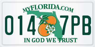 FL license plate 0147PB