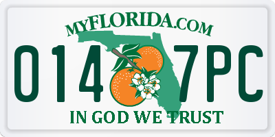 FL license plate 0147PC