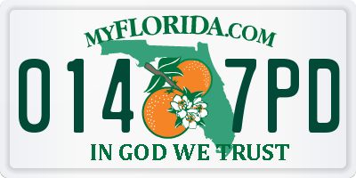 FL license plate 0147PD