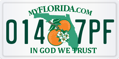 FL license plate 0147PF