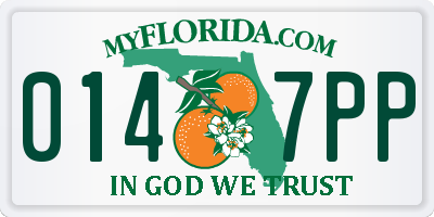 FL license plate 0147PP