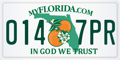 FL license plate 0147PR