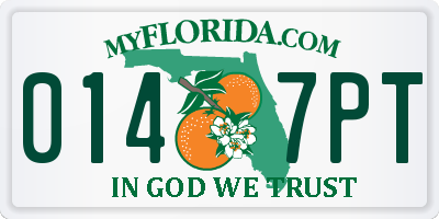 FL license plate 0147PT
