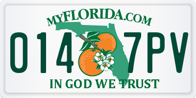 FL license plate 0147PV