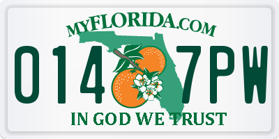 FL license plate 0147PW