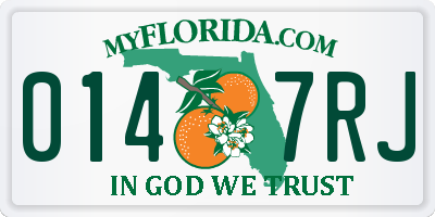 FL license plate 0147RJ