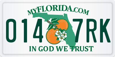 FL license plate 0147RK