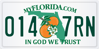 FL license plate 0147RN