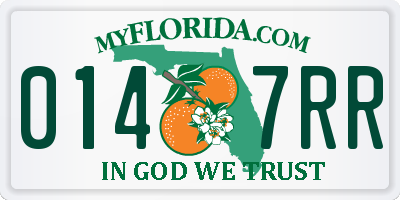 FL license plate 0147RR