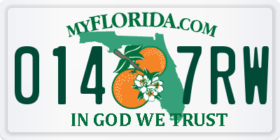 FL license plate 0147RW