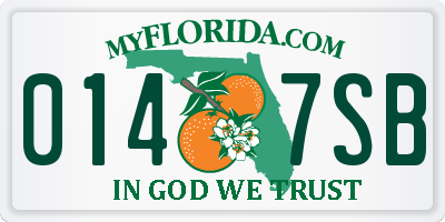 FL license plate 0147SB
