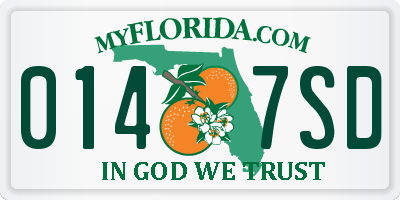 FL license plate 0147SD