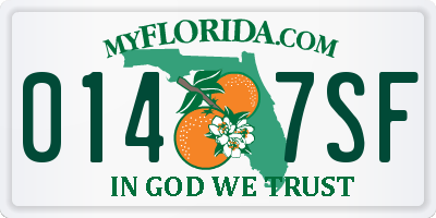 FL license plate 0147SF