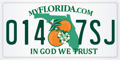 FL license plate 0147SJ