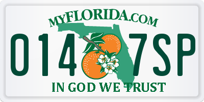 FL license plate 0147SP