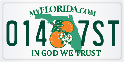 FL license plate 0147ST
