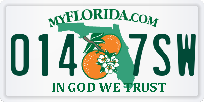 FL license plate 0147SW