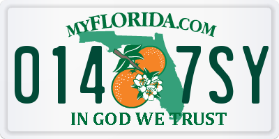 FL license plate 0147SY
