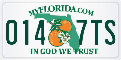 FL license plate 0147TS