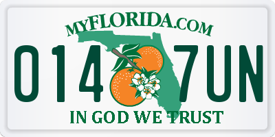 FL license plate 0147UN