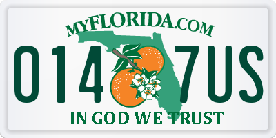 FL license plate 0147US