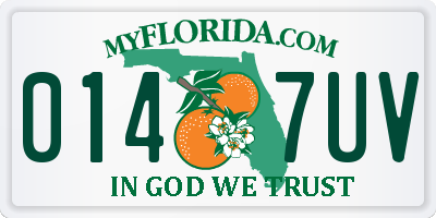FL license plate 0147UV