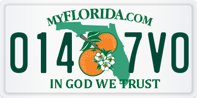 FL license plate 0147VO